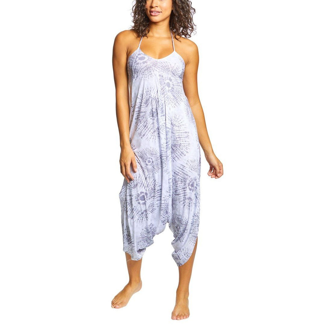 Onzie Tika Romper 2064 - Grey Shibori - front view