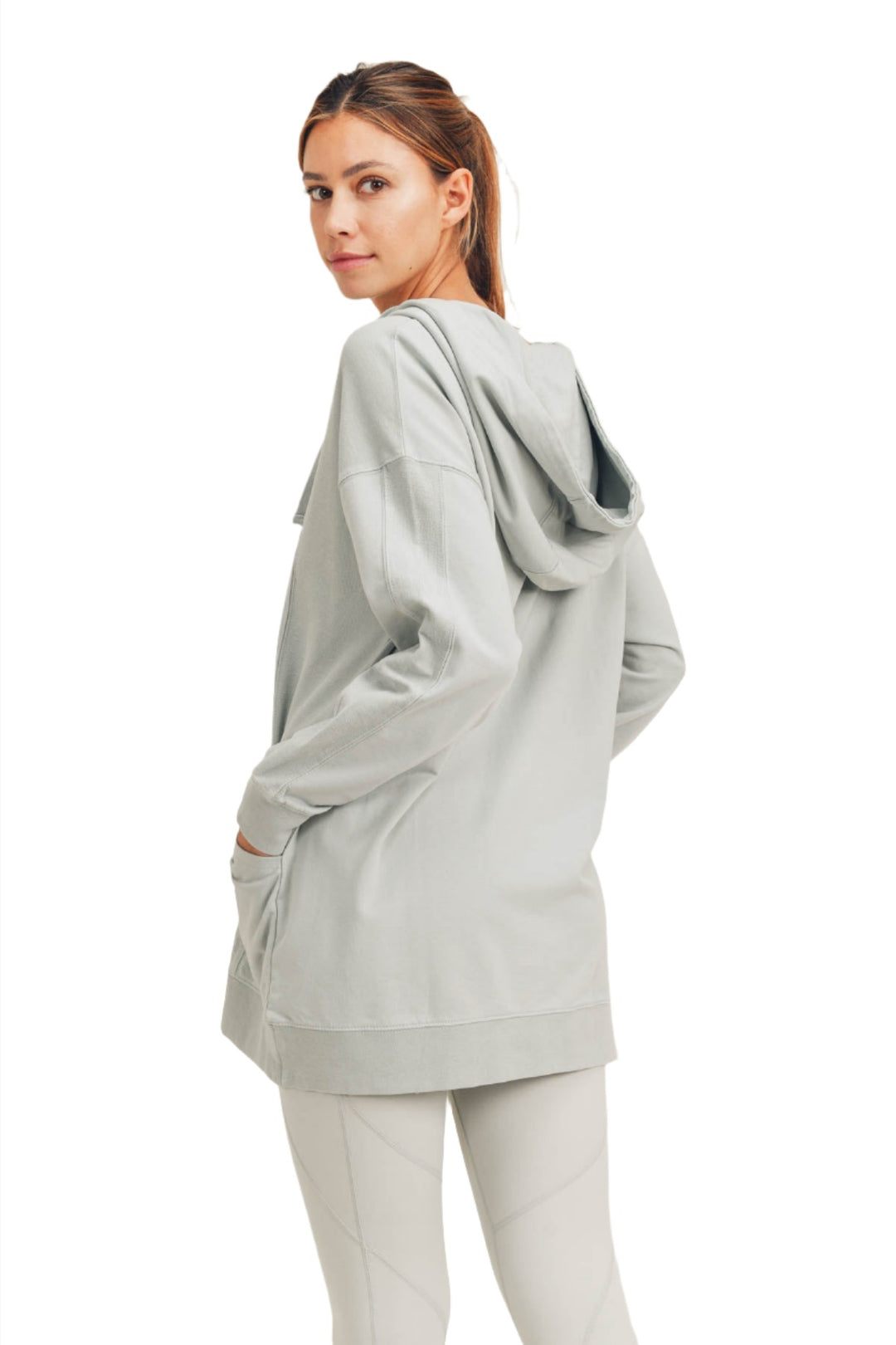 Mono B Oversized Hoodie KT-A0827 - Iris - Back Side View