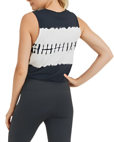 Mono B. Twisted Tie Dye Tank KT11412 - Black/TieDye   -  rear view