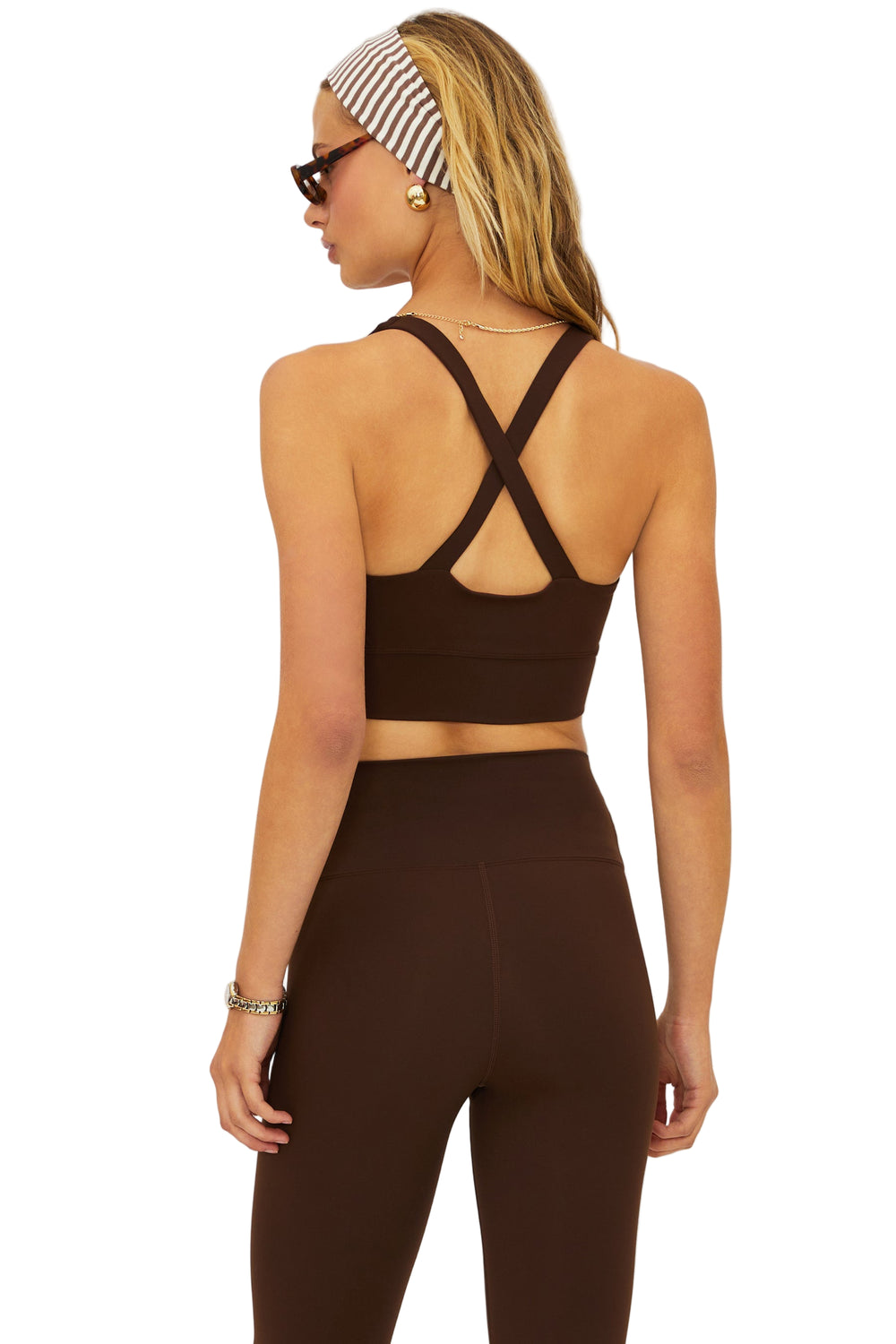 Beach Riot Mindy Top Chestnut Matte - Chestnut - Back View